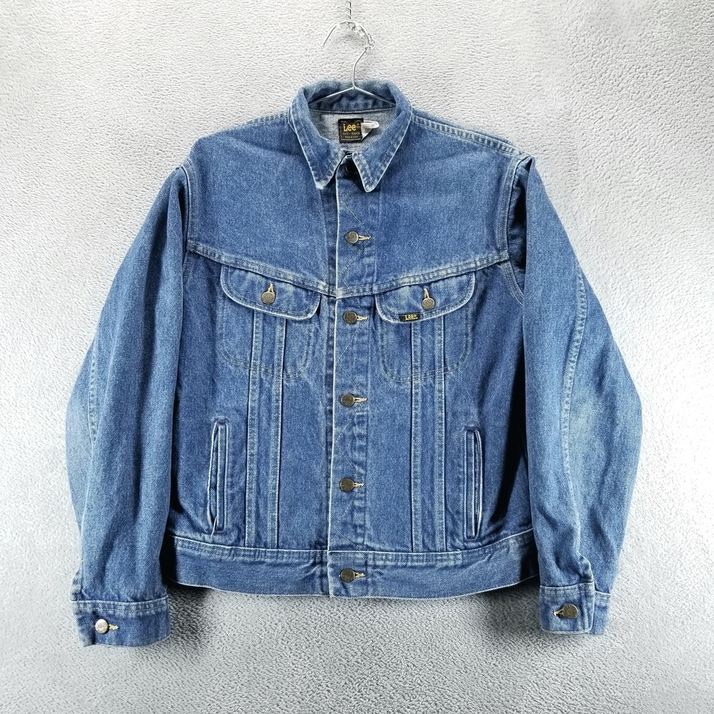 VTG Lee Denim Jacket Womens‎ 20 Blue Trucker Made in USA 80s Union Made 153438